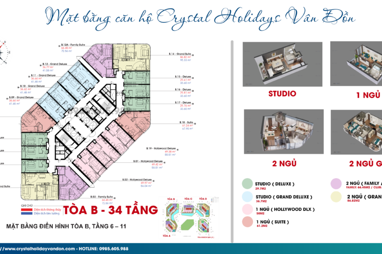 Mặt bằng Crystal Vân Đồn Tòa B ( Tầng 6 – 11 ) Mặt bằng Crystal Vân Đồn Tòa B ( Tầng 6 - 11 )