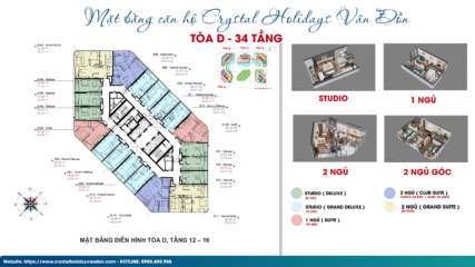 Mặt bằng Crystal Vân Đồn Tòa D ( Tầng 12 - 16 )